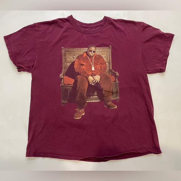 CLEARANCE! Vintage Burgundy Notorious B.I.G. Tee Size XL - Picture 1 of 4